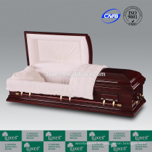 LUXES Style américain gros cercueil en bois Bordeaux cercueils en carton